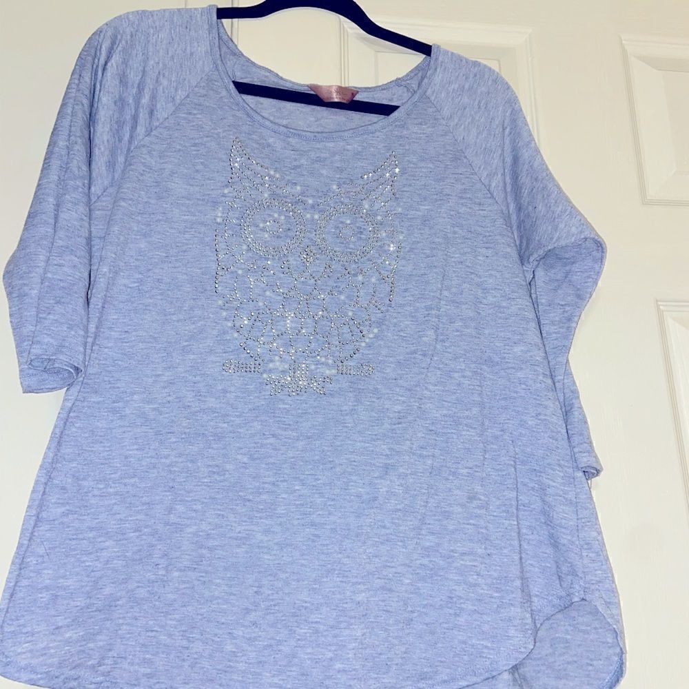 3/4 Sleeveoversized Blingdesignowltop
